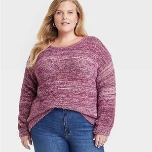 LIKE NEW SIZE XL Knox Rose Marled Knit Sweater in Berry